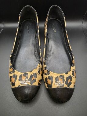 🐆Authentic Coach Chelsea Leopard Print Ballet Flats